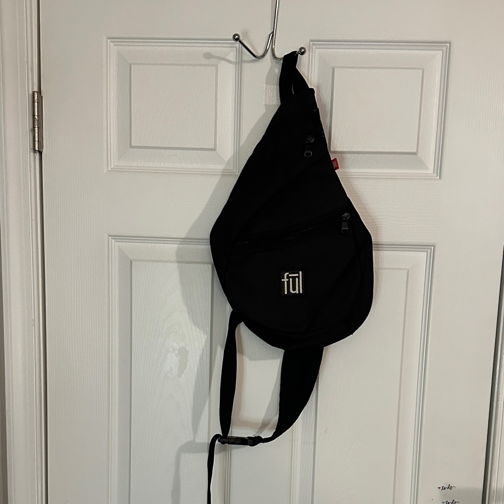 FUL Black Sling Bag Unisex 17x8x6”